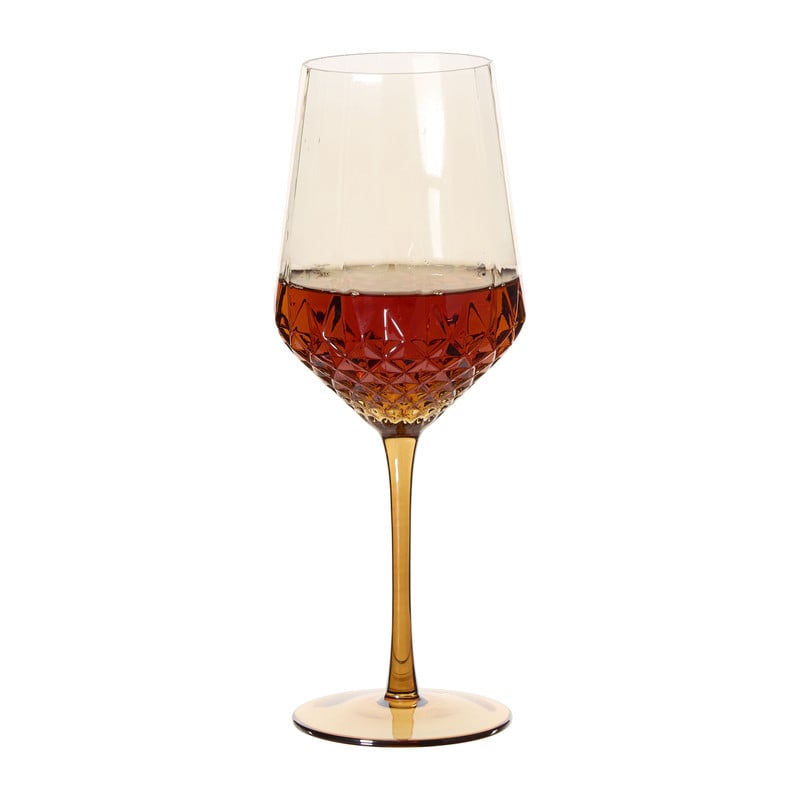 Wijnglas relief - bruin - 480 ml