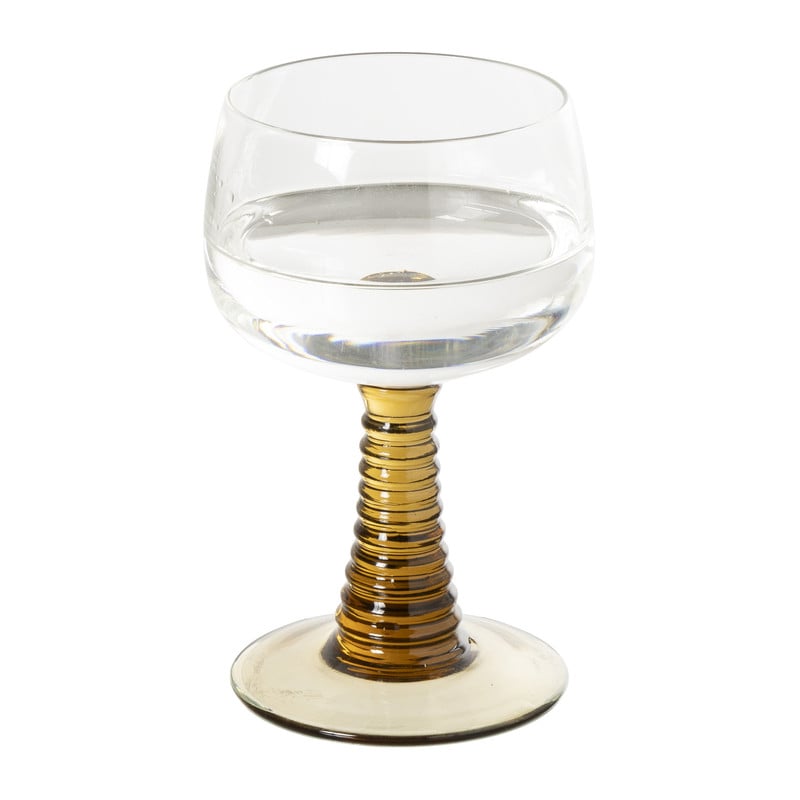 Wijnglas ribbel - bruin - 220 ml