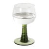 Wijnglas ribbel - groen - 220 ml