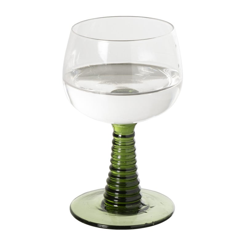 Wijnglas ribbel - groen - 220 ml