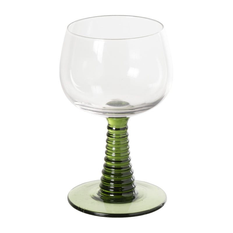 Wijnglas ribbel - groen - 220 ml