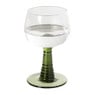 Wijnglas ribbel - groen - 220 ml