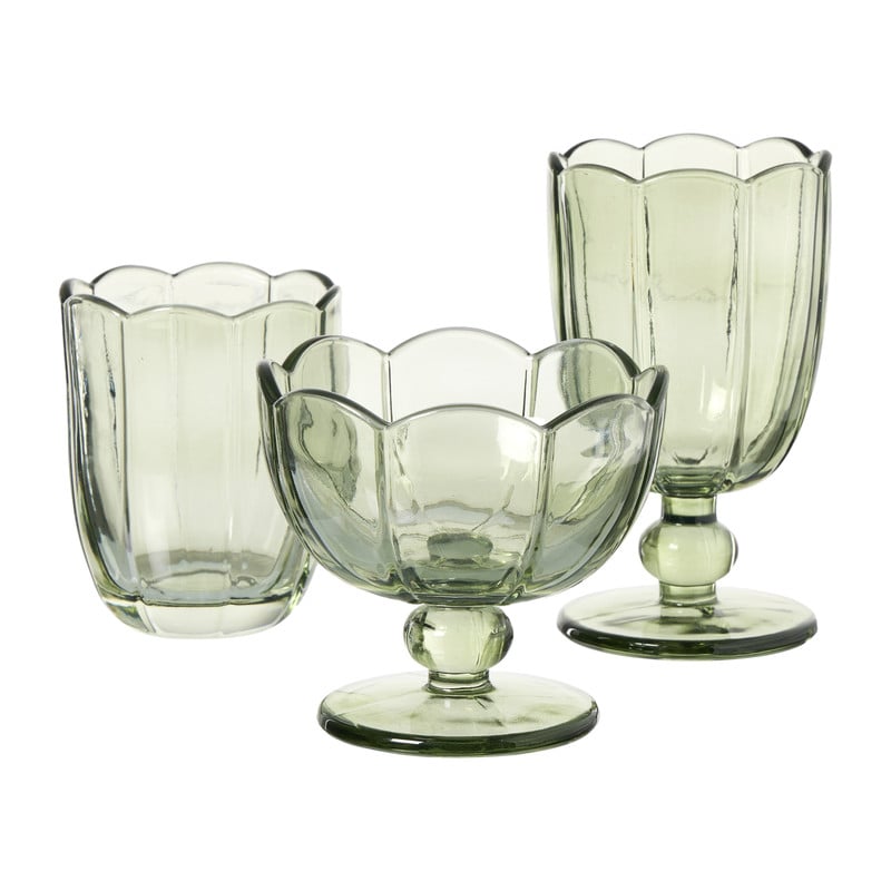 Glas op stam - groen - 240 ml