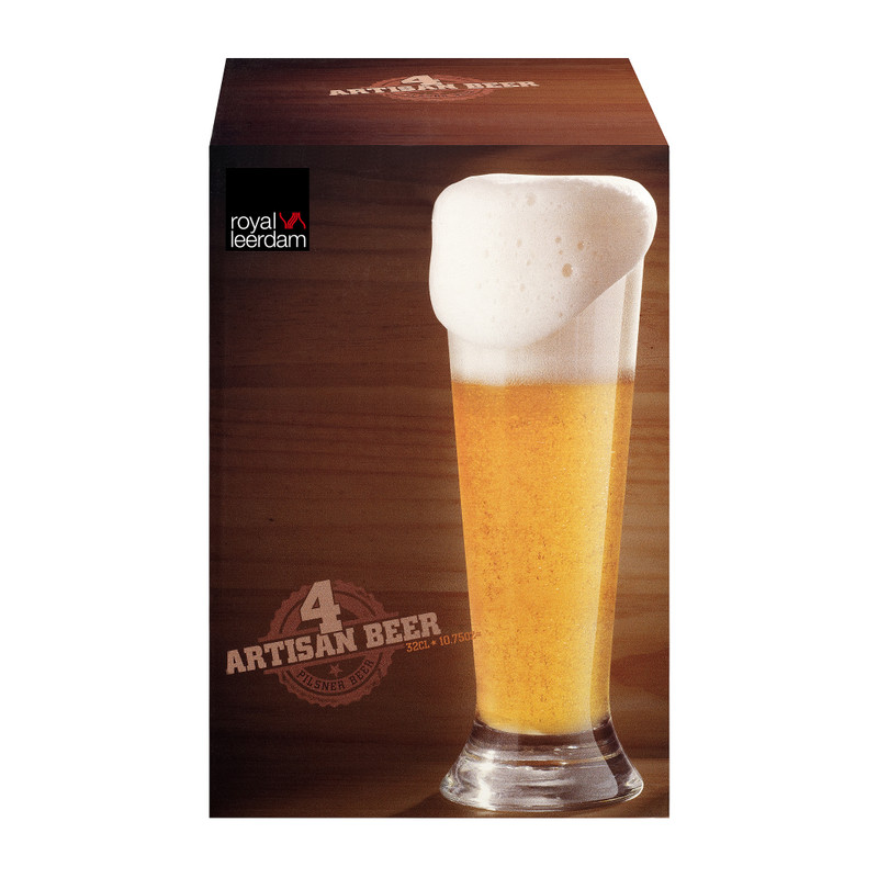 Bierglazen op voet - 37 cl - set van 4