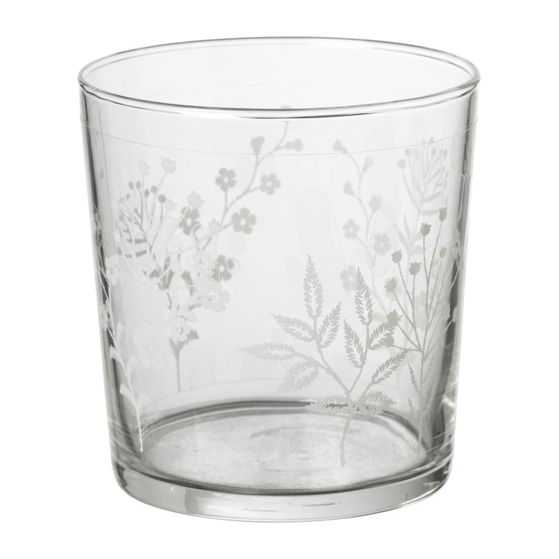 Waterglas bloemen - wit - 360 ml 