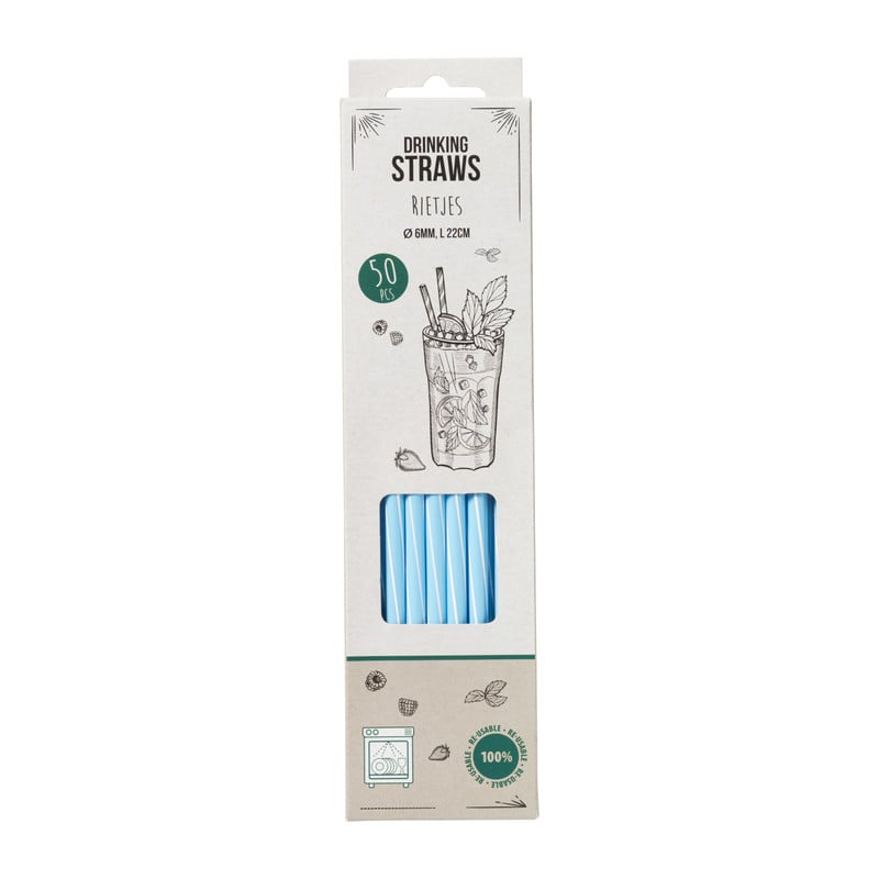 Rietjes kunststof - multikleur - 50 stuks