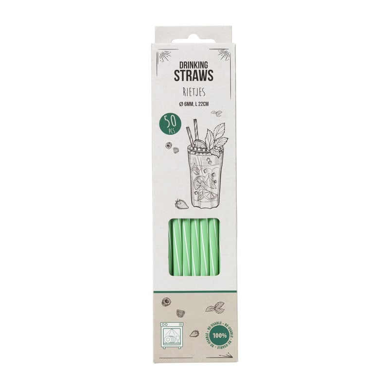 Rietjes kunststof - multikleur - 50 stuks