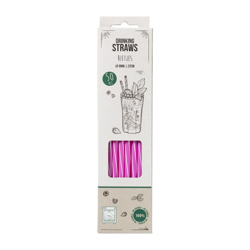 Rietjes kunststof - multikleur - 50 stuks