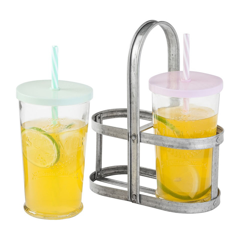 Glas groot summer party - set van 2