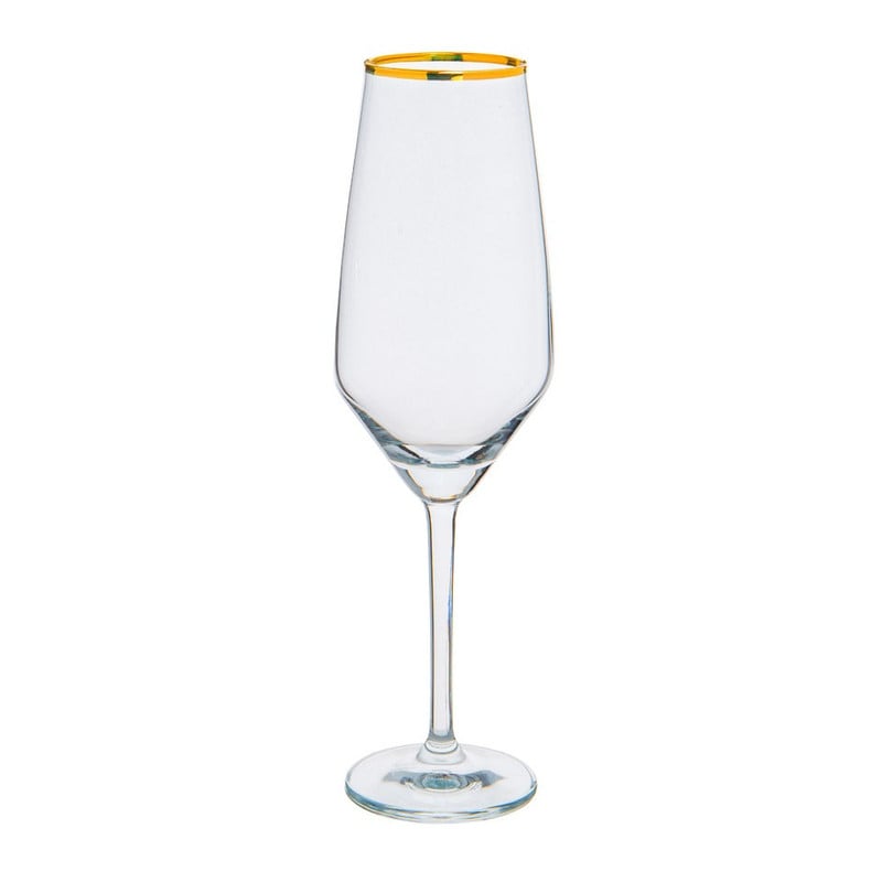 Champagne flute - rand goud - 25 cl