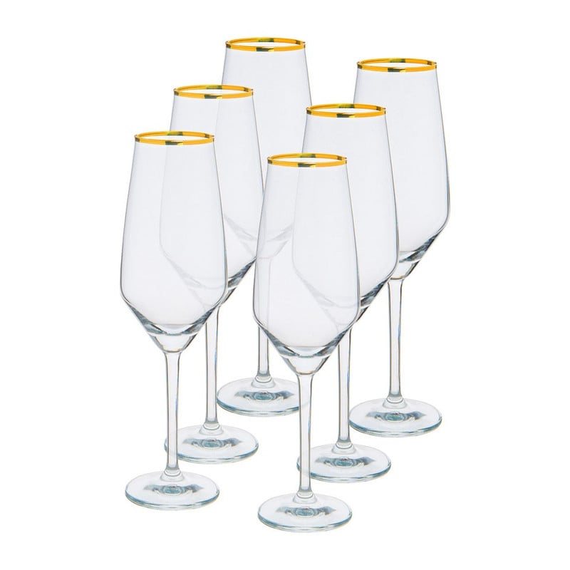 Champagne flute - rand goud - 25 cl