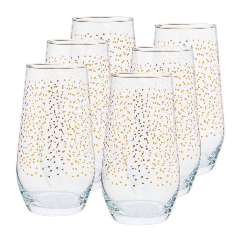 Waterglas stip - goud - 40 cl