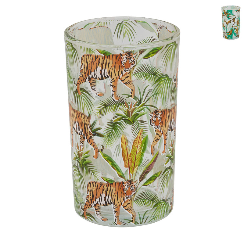 Drinkglas jungle - tijger/aap - 20 cl