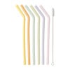 Siliconen rietjes - pastel - 6 stuks