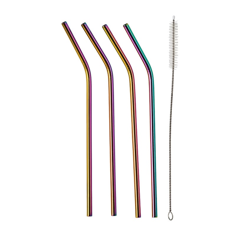 Rietjes RVS - regenboog - set van 4