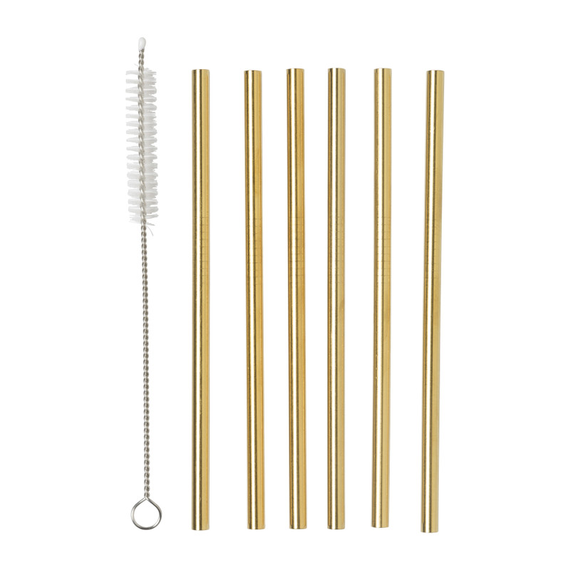 Rietjes RVS - goudkleurig - set van 6