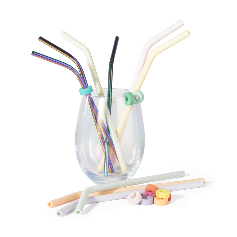 Siliconen glas markers - 12 stuks - ø1 cm