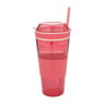 Snack drinkbeker met rietje - 500 ml - rood 