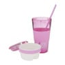 Snack drinkbeker met rietje - 500 ml - roze 