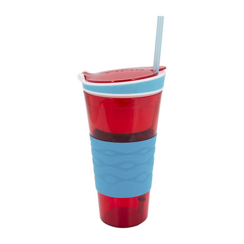 Snackeez snackbeker - 450 ml - rood/blauw