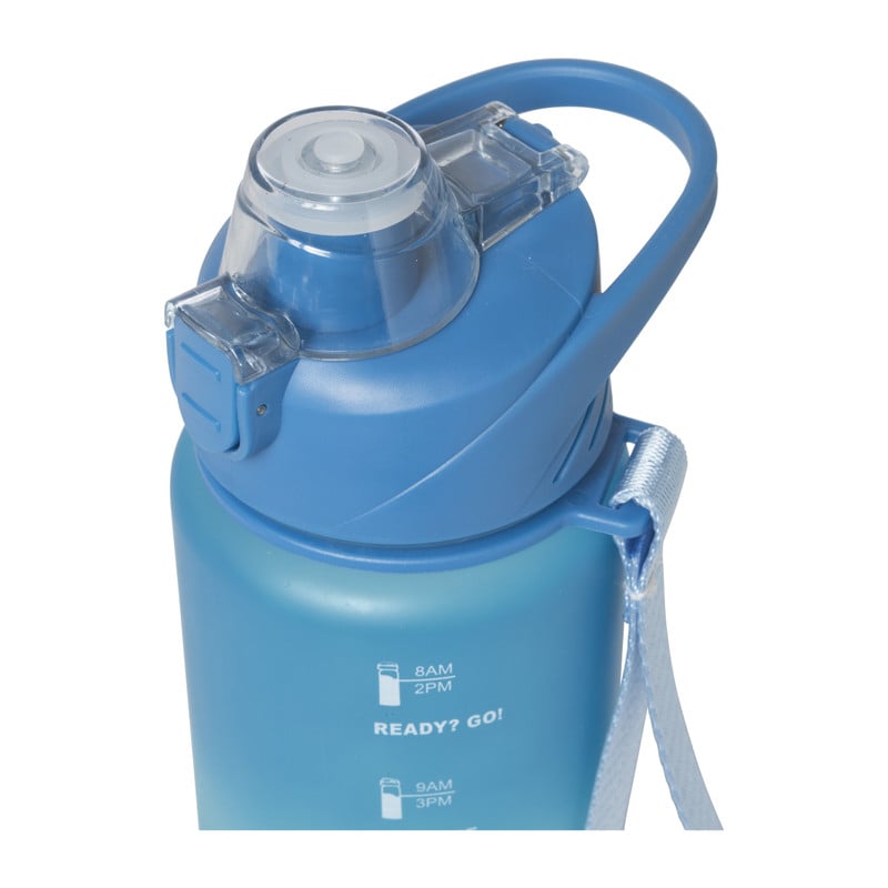 Motivatie waterfles - lichtgroen/lichtblauw - 1 liter