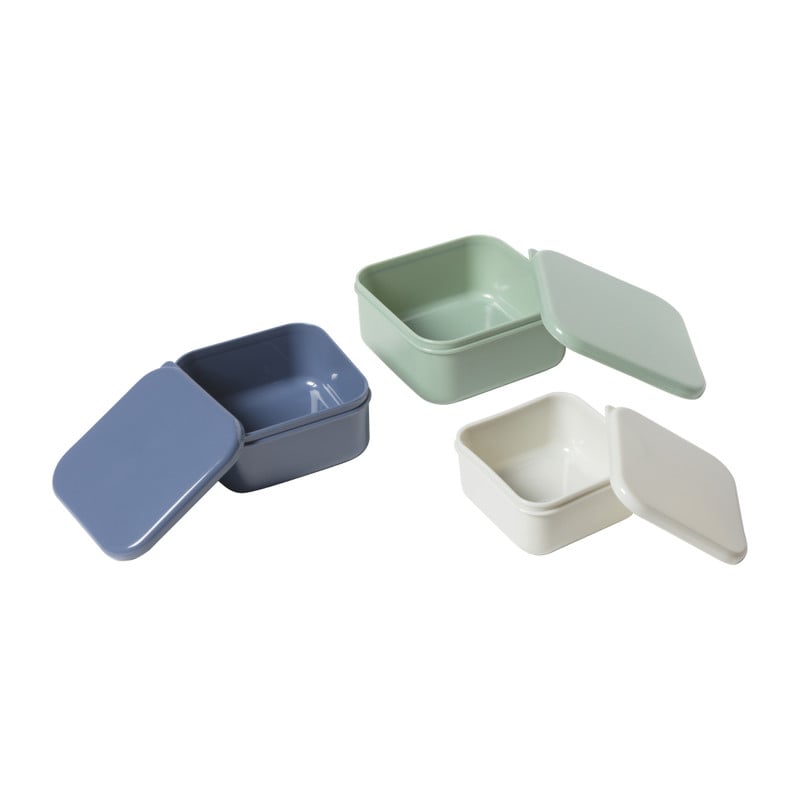 Opbergbakjes set van 3 - groen/blauw/grijs