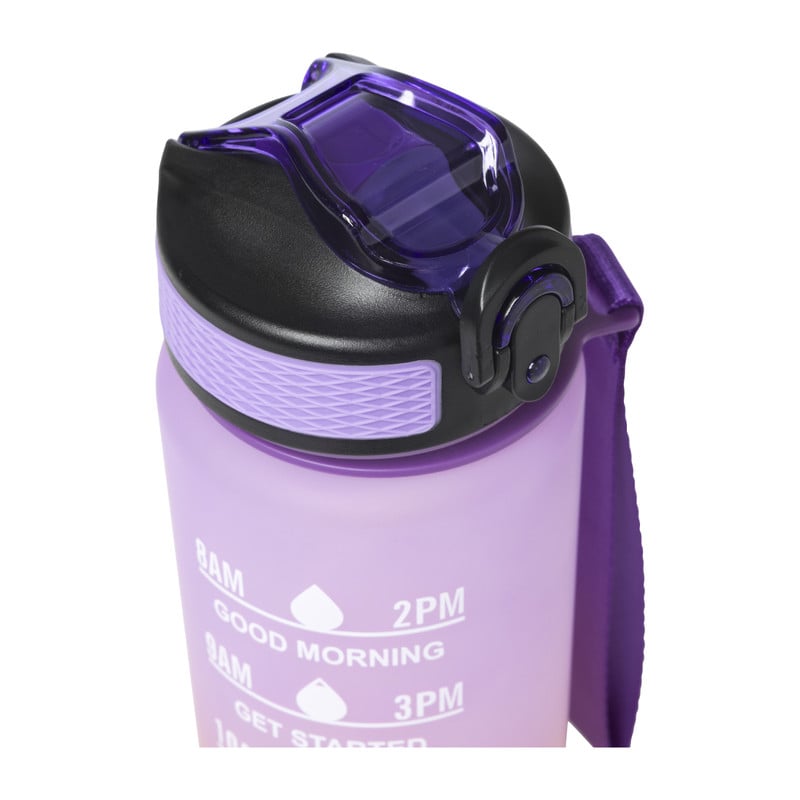 Motivatie waterfles - paars/roze - 1 liter