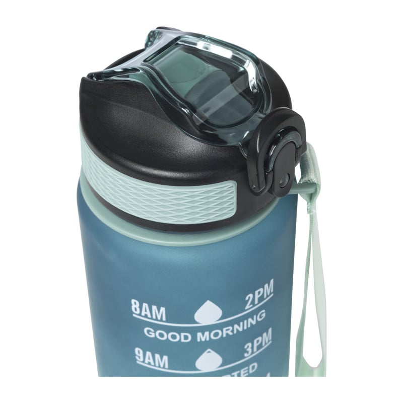 Motivatie waterfles - groen/blauw - 1 liter