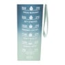 Motivatie waterfles - groen/blauw - 1 liter