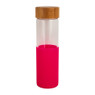 Drinkfles - bamboe dop - roze