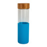 Drinkfles - bamboe dop - blauw