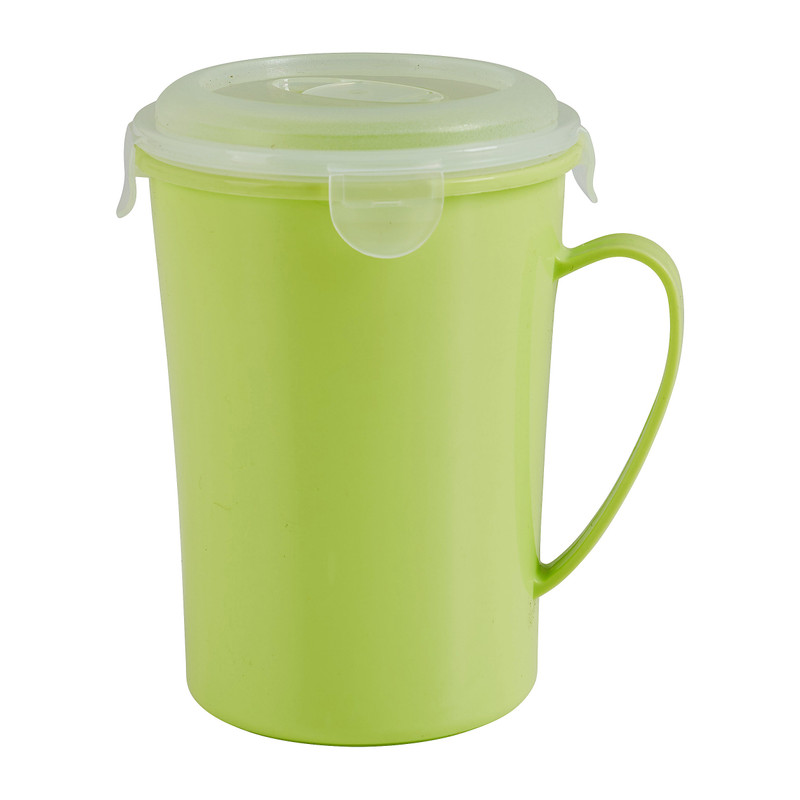 Beker met deksel - groen - 80 cl