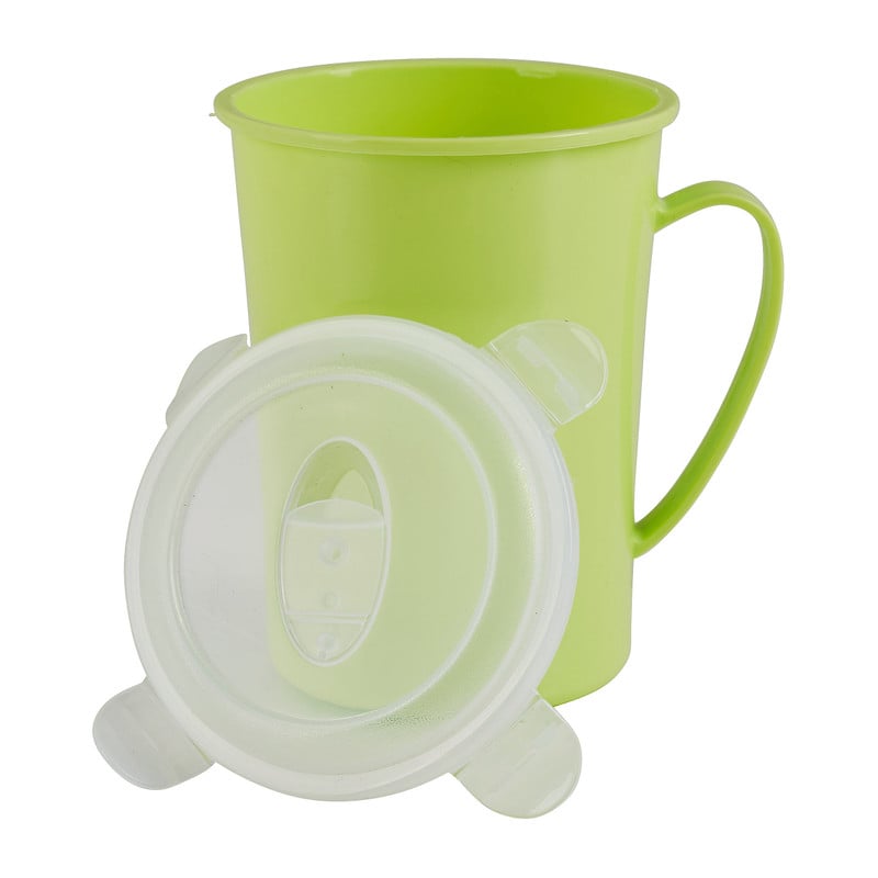 Beker met deksel - groen - 80 cl