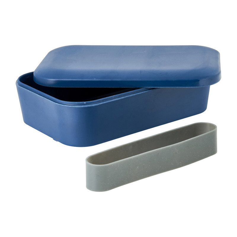 Broodtrommel - blauw - 18,5x12,5 x 6,3 cm