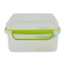 Snackbox 4-vaks met cupje - groen - 18x18x10 cm