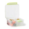 Snackbox 4-vaks met cupje - groen - 18x18x10 cm