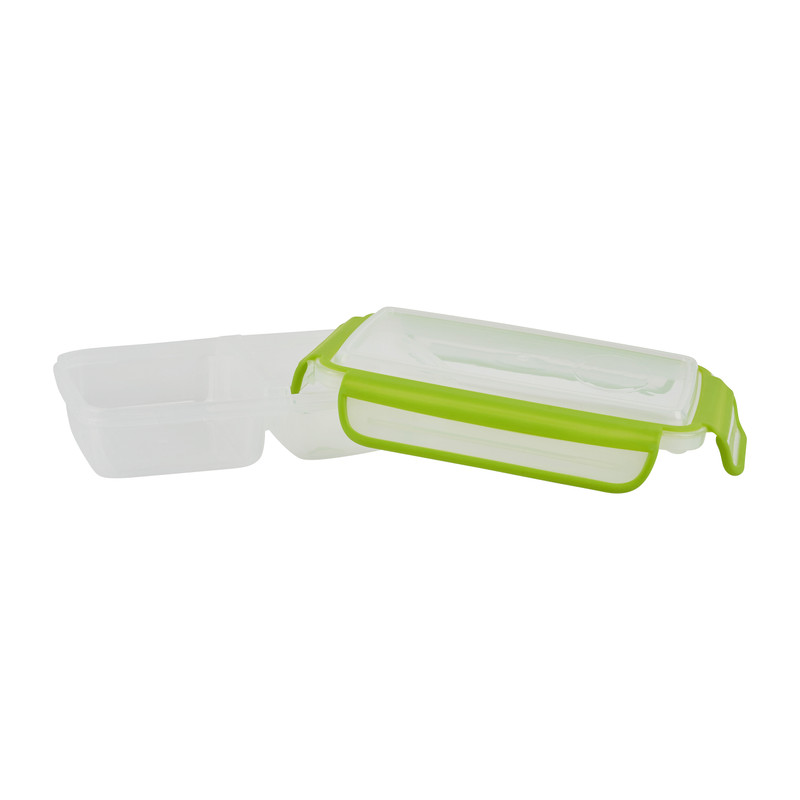 Snackbox 2-vaks - groen - 18x12x4.5 cm 