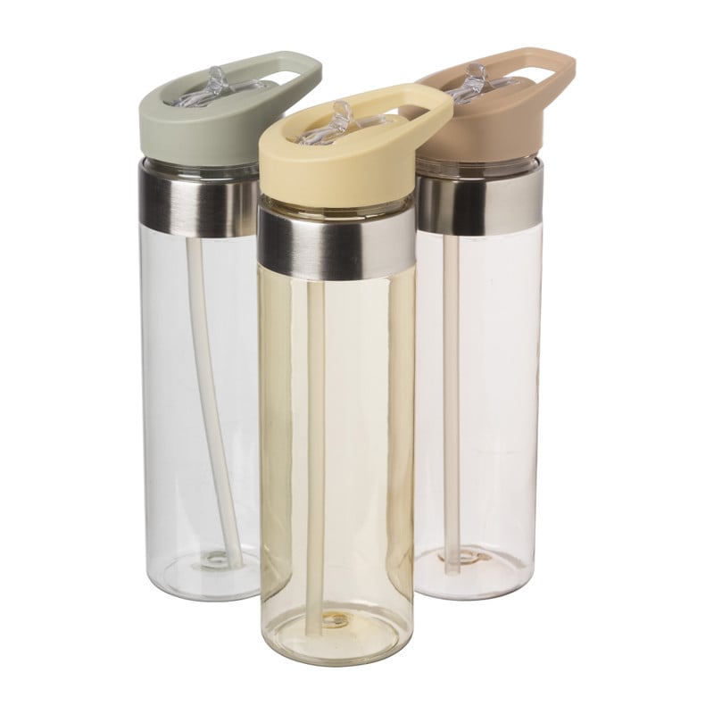 Drinkbeker met rietje - diverse kleuren - 700 ml