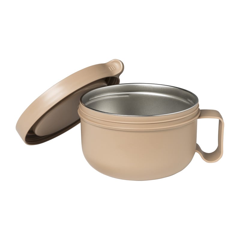 Lunchbox met lepel - diverse kleuren - 14.5x9.3 cm