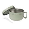 Lunchbox met lepel - diverse kleuren - 14.5x9.3 cm