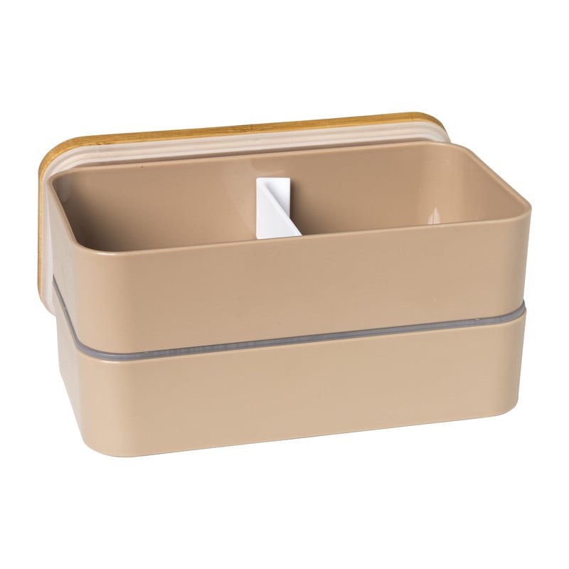 Lunchbox dubbel met bestek - diverse kleuren - 700 ml