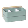 Lunchbox dubbel - groen - 9.5x18.5x10.5 cm
