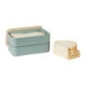 Lunchbox dubbel - groen - 9.5x18.5x10.5 cm