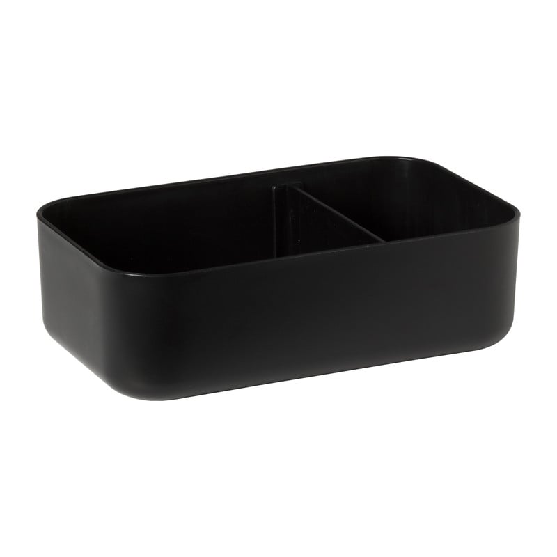 Lunchbox met elastiek - zwart - 6.8x19x12 cm