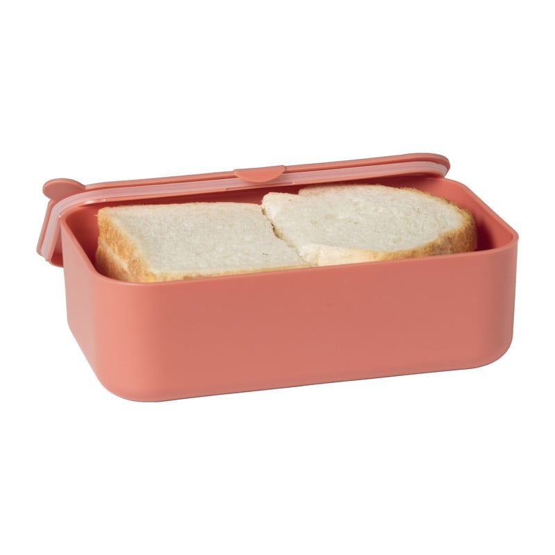 Lunchbox met elastiek - roze - 6.8x19x12 cm