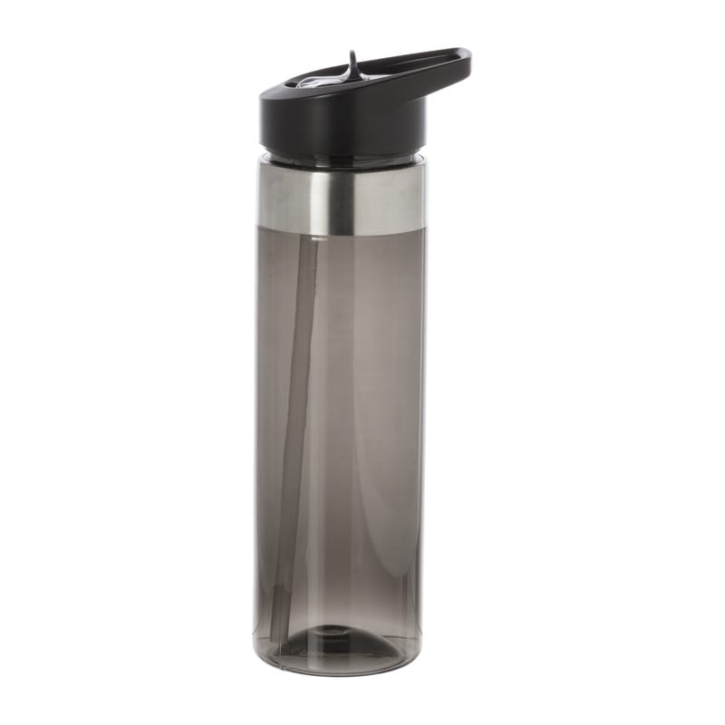 Drinkfles met rietje - zwart - 500 ml