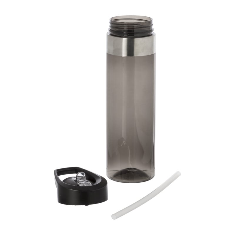 Drinkfles met rietje - zwart - 500 ml
