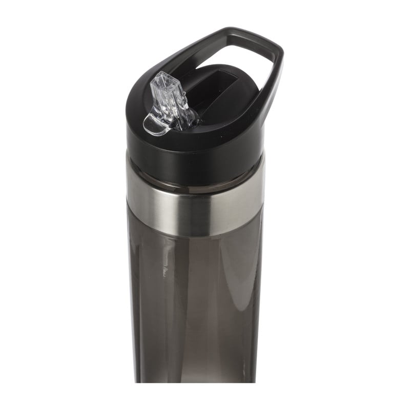 Drinkfles met rietje - zwart - 500 ml