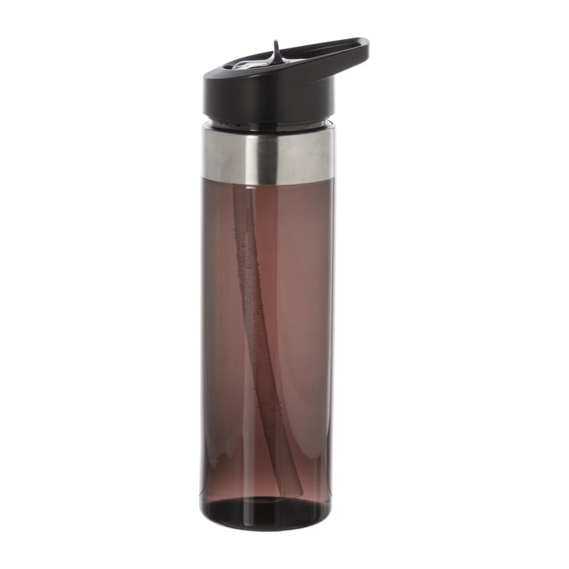 Drinkfles met rietje - zwart - 500 ml