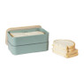 Lunchbox dubbel met bestek - groen - 700 ml